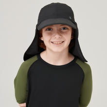 Load image into Gallery viewer, Teens Legionnaire Cap Black UPF50+

