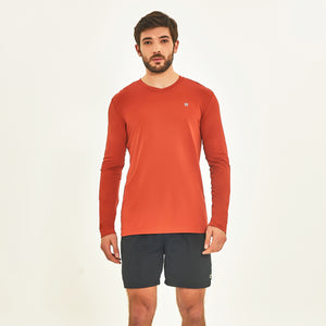 Rash Guard Sport Fit Long Sleeve Rust UPF50+