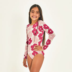 Swimsuit Flowers Long Sleeve UPF50+