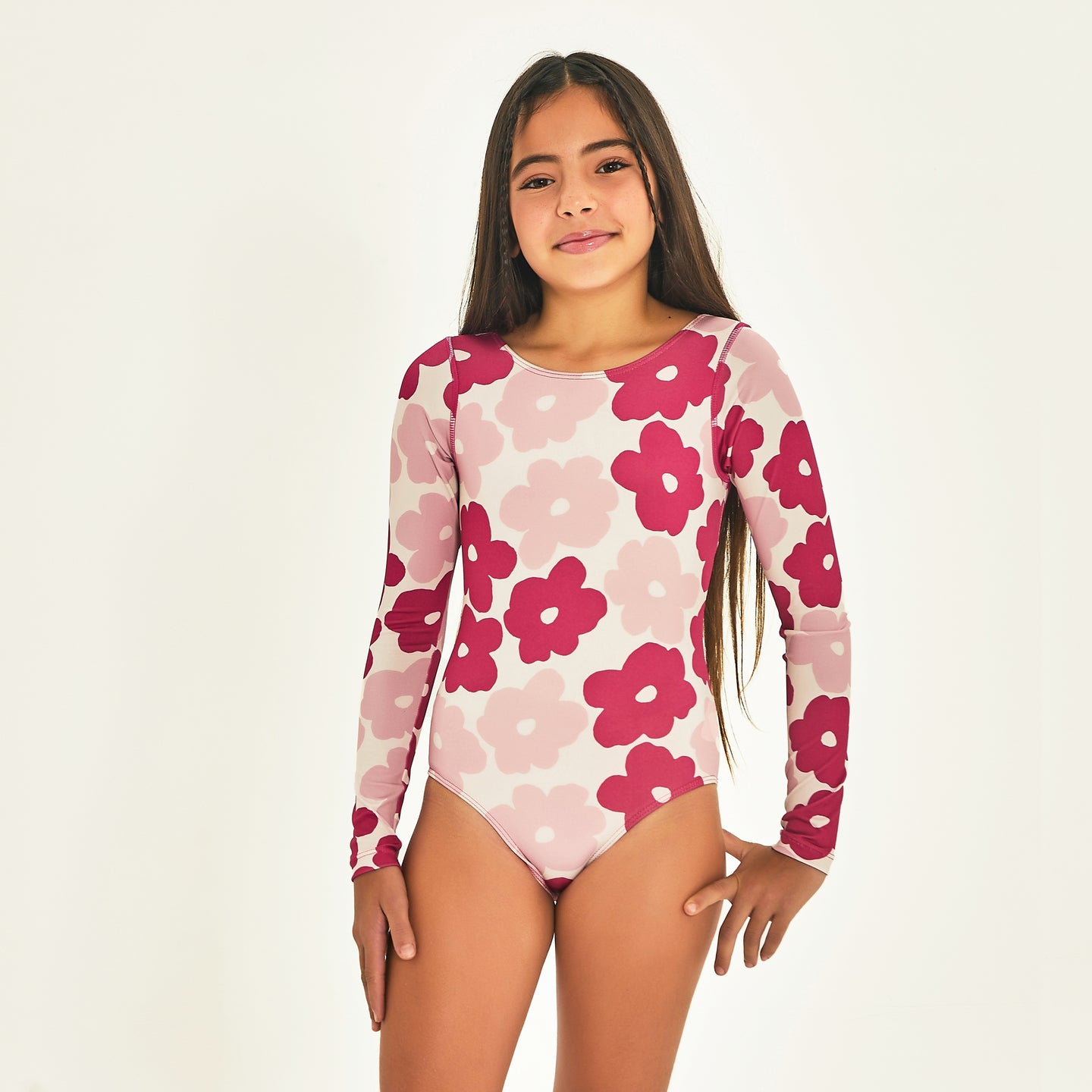 Swimsuit Flowers Long Sleeve UPF50+