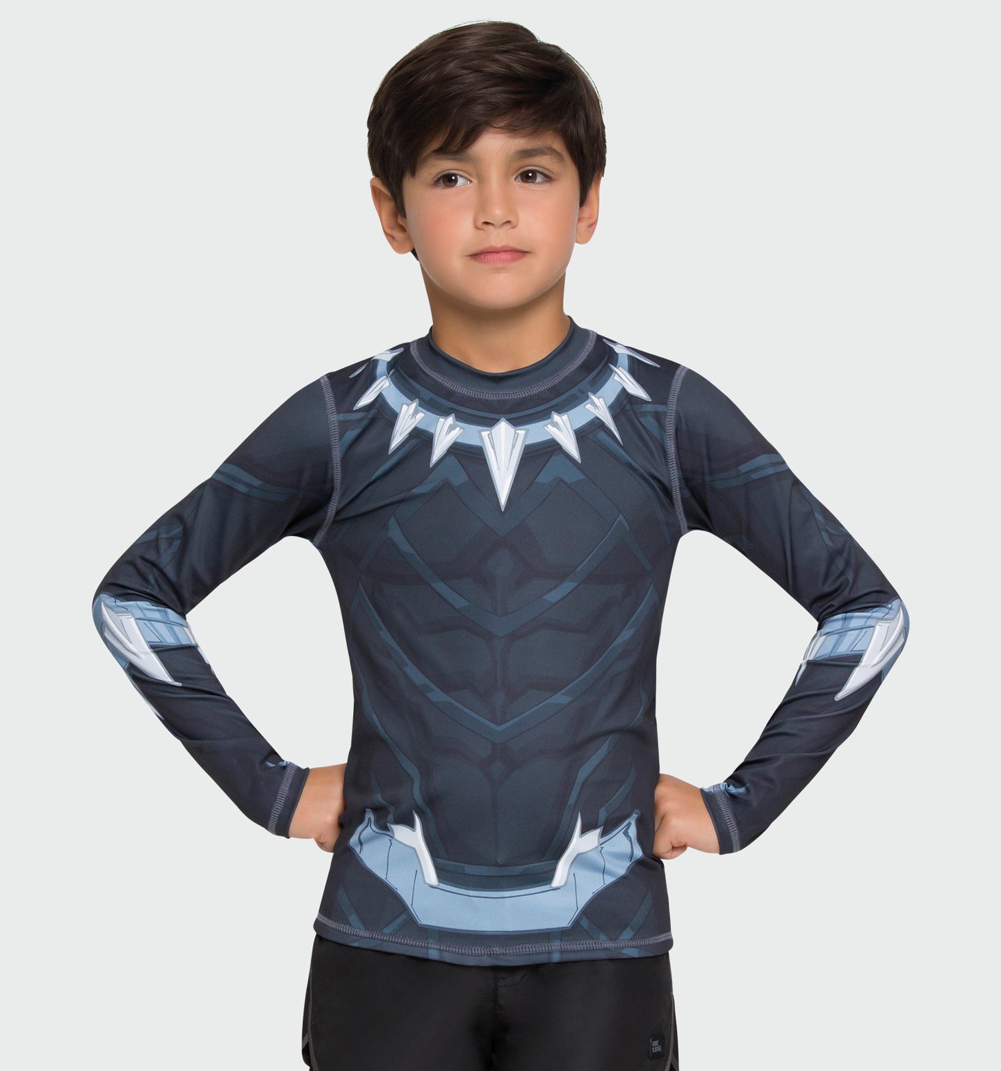 Model Front: Uv Line Rash Guard Acqua Pantera Negra V20 Ml Inf Estampa