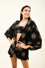 Load image into Gallery viewer, Gallery: Uv Line Maxi Dresses Kimono Shine-Preto Upf50+
