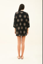 Load image into Gallery viewer, Model Back: Uv Line Maxi Dresses Kimono Shine-Preto Upf50+

