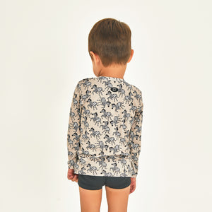 Model Back: Uv Line Rash Guard Longsleeve Baby Zebra Upf50+
