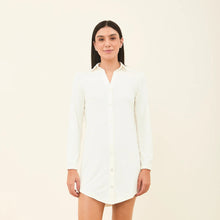 Load image into Gallery viewer, Model Front: Uv Line Shirtdress Shirtdress Copenhagen Offwhite Upf50+

