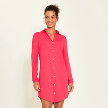 Load image into Gallery viewer, Model Front: Uv Line Maxi Dresses Shirtdress Copenhagen Pink Upf50+
