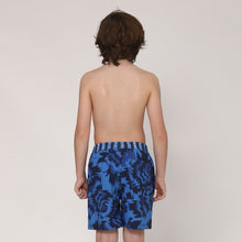 Load image into Gallery viewer, Model Back: Uv Line Boy&#39;s Swimwear Short Acqua Oceano Inf Upf50+
