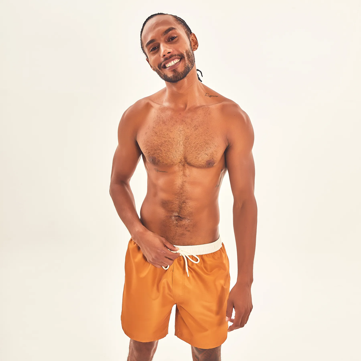 Gallery: Uv Line Short For Men / Bermuda Shorts Boxer Ocre Upf50+