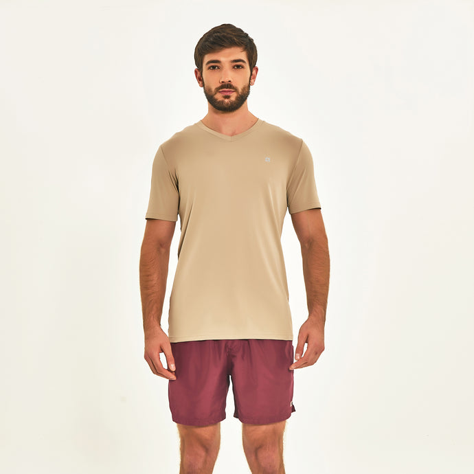 Model Front: Uv Line Fitness Top T-Shirt Sport Fit Areia Upf50+