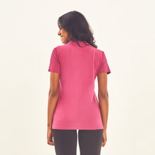 Load image into Gallery viewer, Model Back: Uv Line Fitness Top T-Shirt Sport Fit Fuchsia Upf50+
