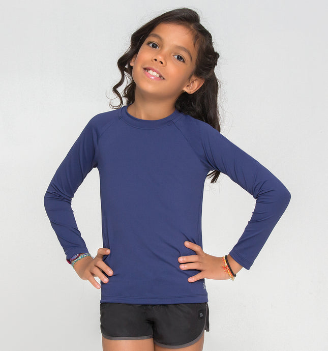 Model Front: Uv Line Rash Guard Uvpro Br Ml Inf Marinho