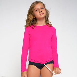 Kids Rash Guard UVPRO Long Sleeve UPF50+ - Pink