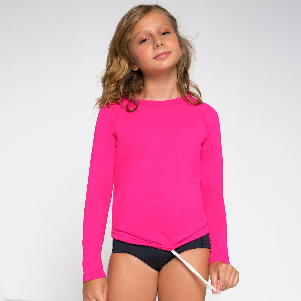 Kids Rash Guard UVPRO Long Sleeve UPF50+ - Pink