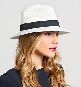 Panama Hat Shanghai Unisex White/Black UPF50+