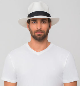 Panama Hat Shanghai Unisex White/Black UPF50+