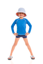 Load image into Gallery viewer, Kids Bucket Hat Teal/Orange UPF50+
