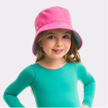 Load image into Gallery viewer, Kids Bucket Hat Teal/Pink UPF50+
