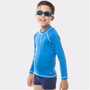 Kids Rash Guard Long Sleeve Blue UPF50+