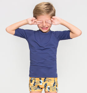 Kids UVPRO Rash Guard Short Sleeve Blue UPF50+