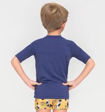 Load image into Gallery viewer, Kids UVPRO Rash Guard Short Sleeve Blue UPF50+
