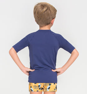 Kids UVPRO Rash Guard Short Sleeve Blue UPF50+