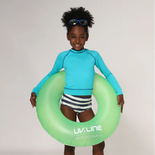 Load image into Gallery viewer, Kids Rash guard turquoise UPF50+
