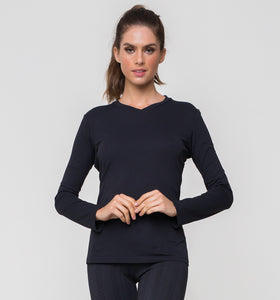 Rash Guard Sport Fit Long Sleeve Black UPF50+
