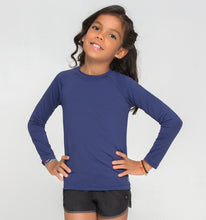 Load image into Gallery viewer, Kids Rash Guard UVPRO Long Sleeve Navy UPF50+
