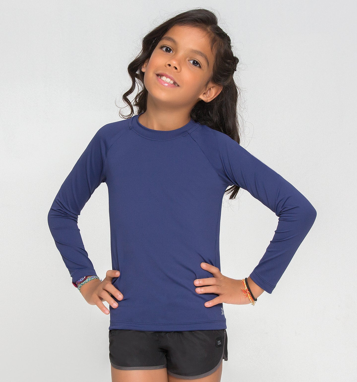 Kids Rash Guard UVPRO Long Sleeve Navy UPF50+
