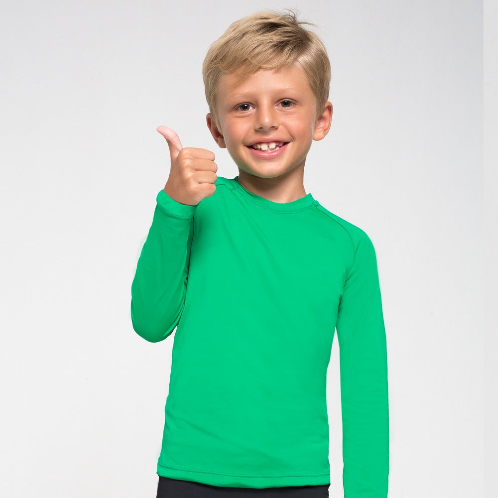 Kids Rash Guard UVPRO Long Sleeve Green UPF50+